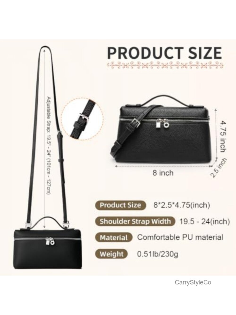 Mini Box Crossbody Handbag Vegan Leather Top Handle Purse - Picture 4 of 5